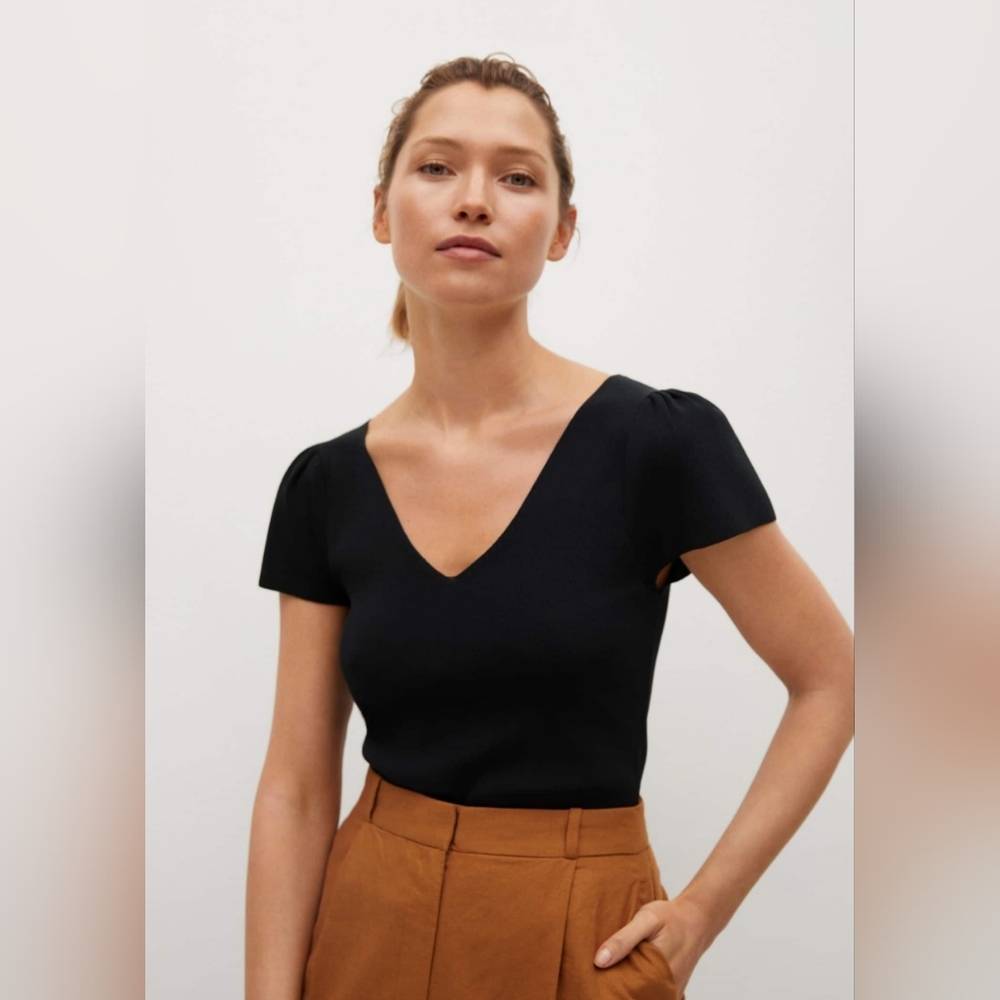 Bow Knit Top- Mango Medium